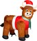 6.5' Gemmy Airblown Inflatable Christmas Mixed Media Fuzzy Highland Cow w/ Santa Hat Yard Decoration 885190